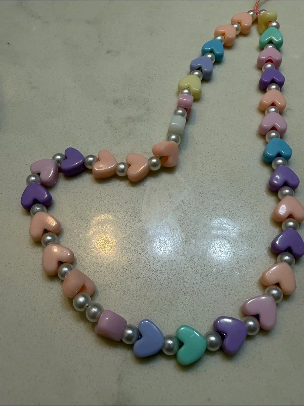 Pastel Heart Bead Cell Phone Wristlet - Multicolor